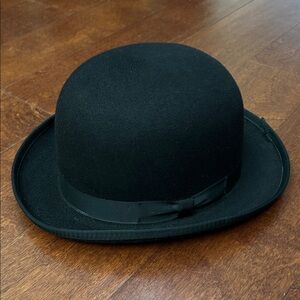 Vintage Men’s Dorfman Pacific Co. Black 100% Wool Bowler Derby Hat, Size 7 3/8